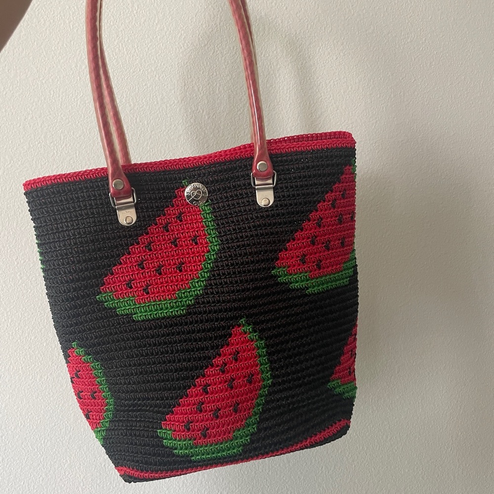 skipping girl bag watermelon